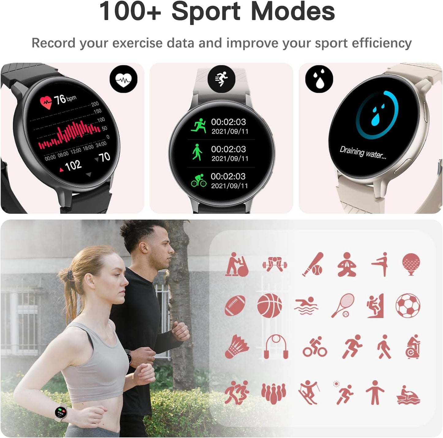 Smart Watch (Answer/Make Call), Smartwatch Fitness Tracker for Android and iOS Phones