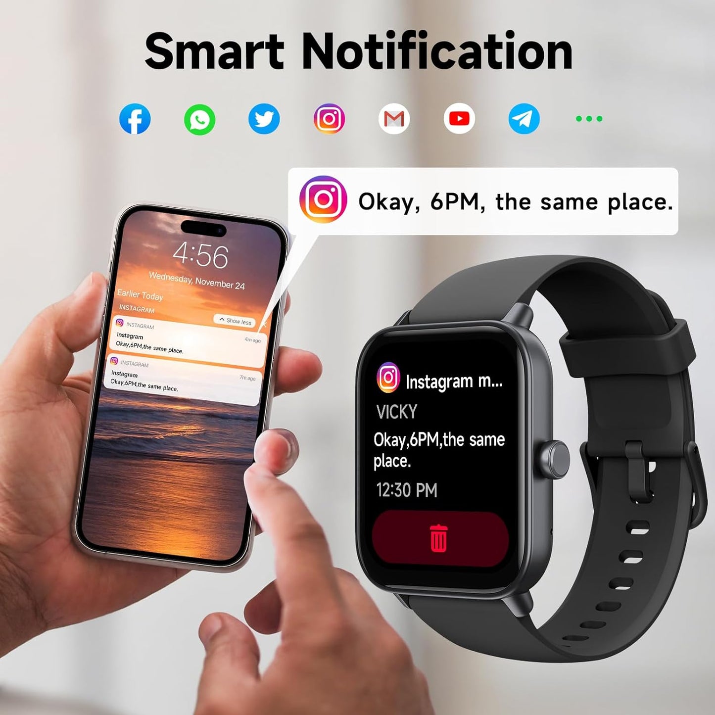 Smart Watch, Bluetooth 5.3 Answer/Make Call